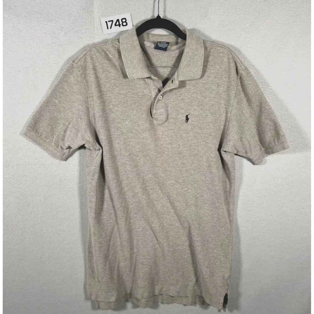 Polo By Ralph Lauren Polo Shirt Mens Large‎ Heather Gray Pony Cotton Performance